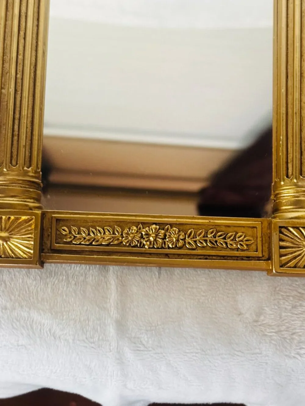 Vtg Roman Columned Table Top Vanity Mirror 11